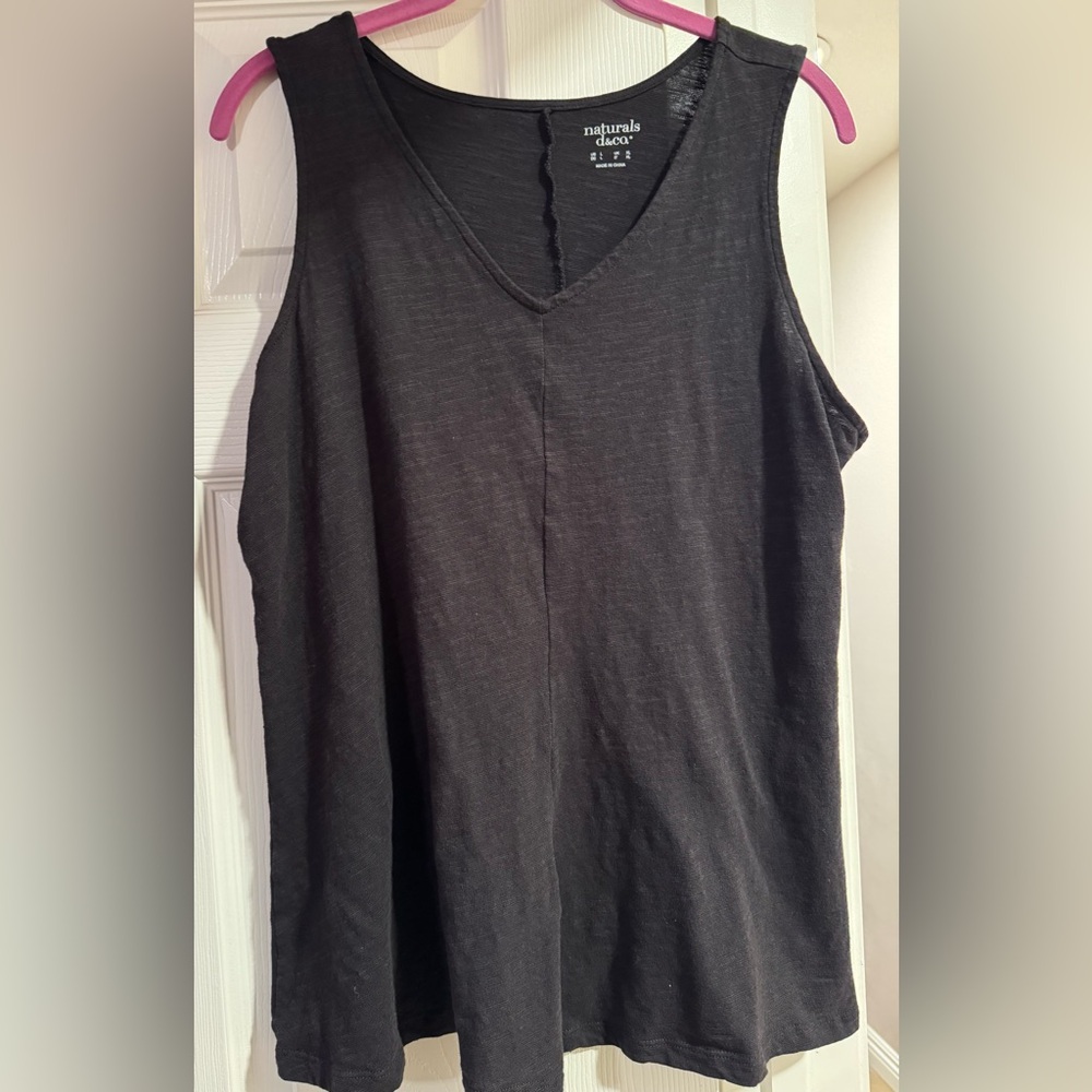 Black Sleeveless V-Neck Blouse